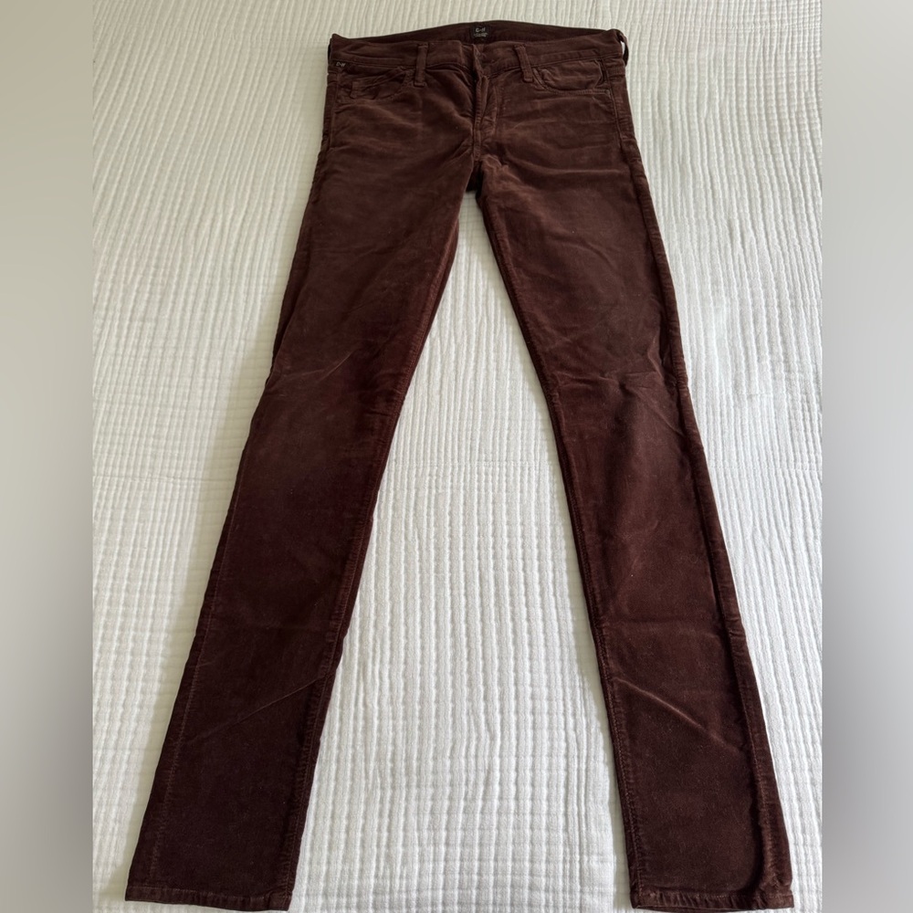 Citizens of Humanity Avedon Skinny Velvet Size 28 Brown Jeans